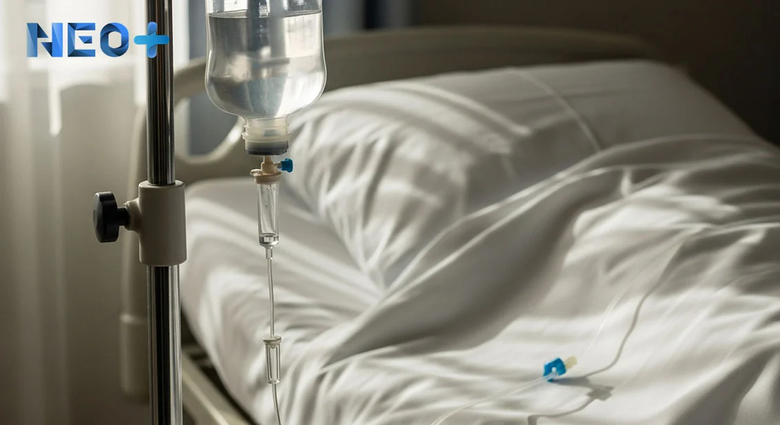 Капельница крупным планом в палате